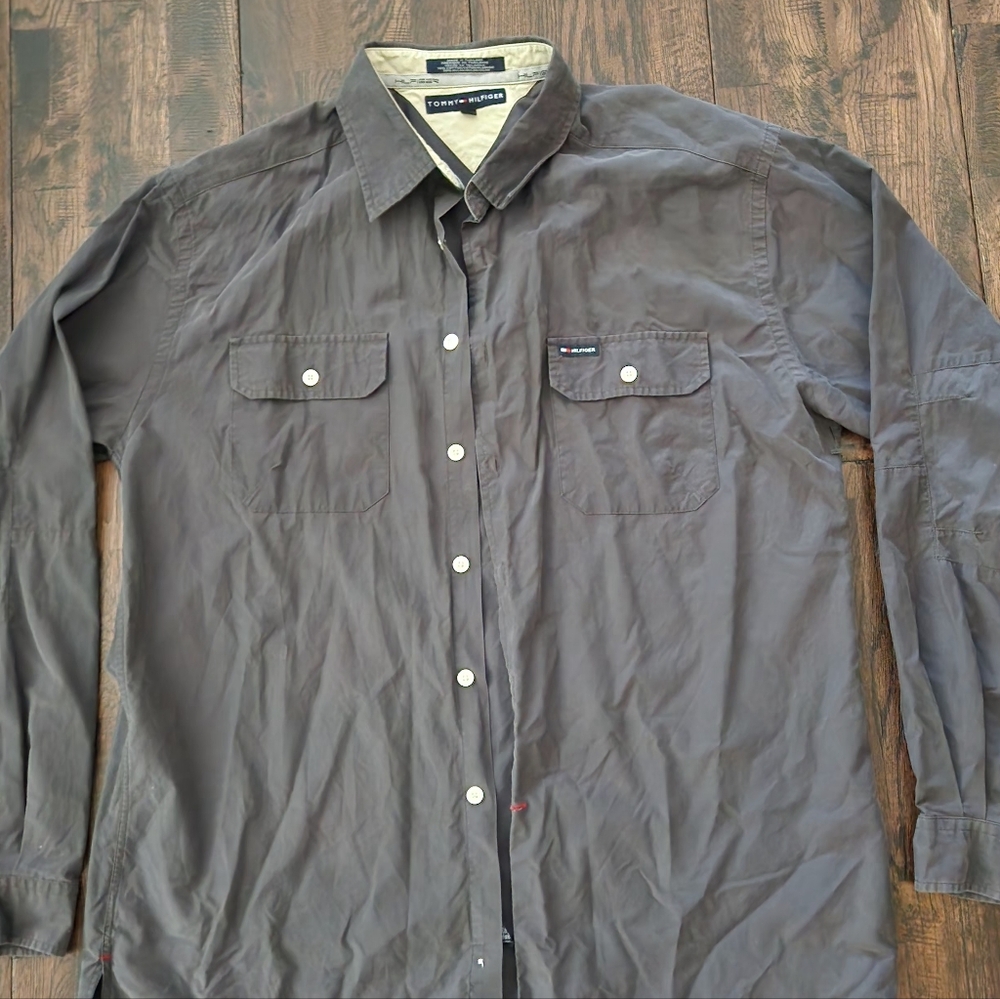 Tommy Hilfiger Charcoal Casual Button-Down Shirt